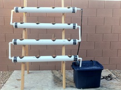 A basic hydroponic installation from PVC pipes